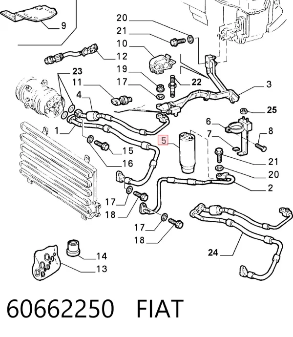 Osuszacz klimatyzacji 60662250 Fiat/Alfa/Lancia