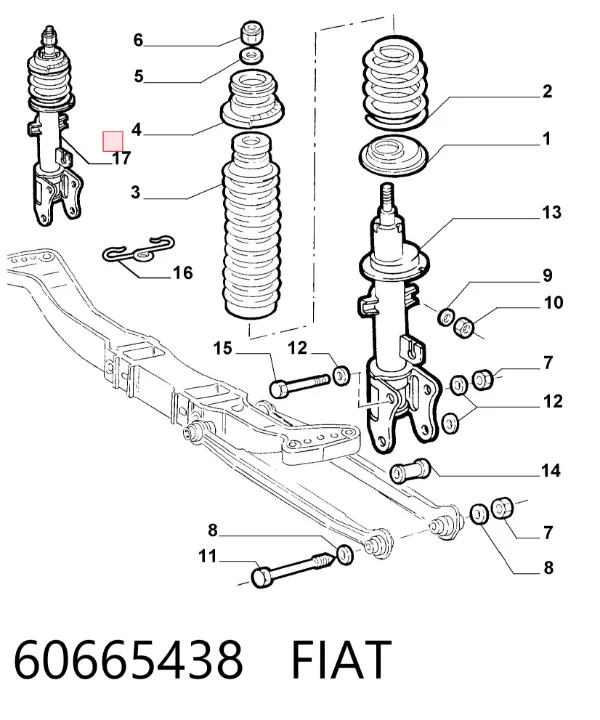 Amortyzator tylny 60665438 Fiat/Alfa/Lancia