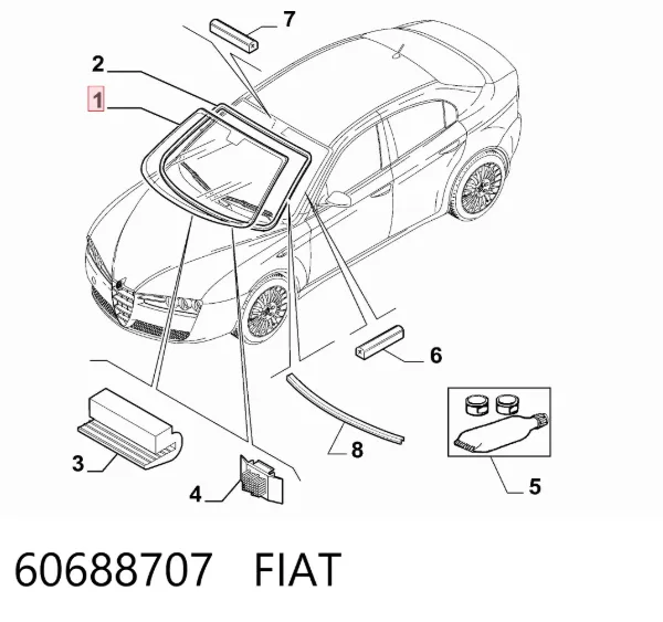 Szyba przednia 60688707 Fiat/Alfa/Lancia