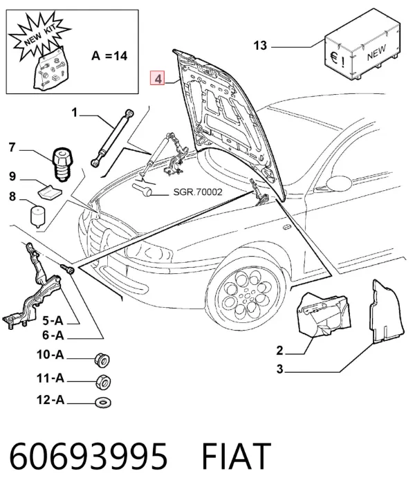 Maska silnika 60693995 Fiat/Alfa/Lancia