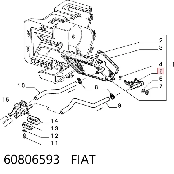 Zawór nagrzewnicy (ogrzewacza) 60806593 Fiat/Alfa/Lancia