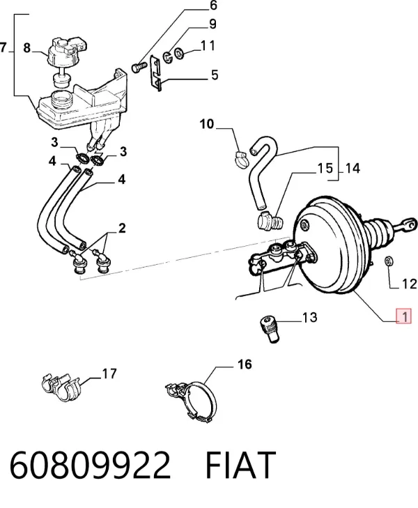 Główny cylinder hamulców 60809922 Fiat/Alfa/Lancia