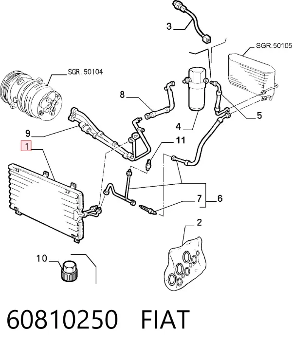 Chłodnica klimatyzacji 60810250 Fiat/Alfa/Lancia