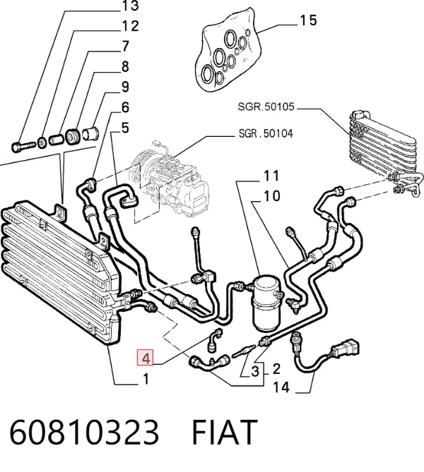 Czujnik ciśnienia bezwzględnego klimatyzacji 60810323 Fiat/Alfa/Lancia