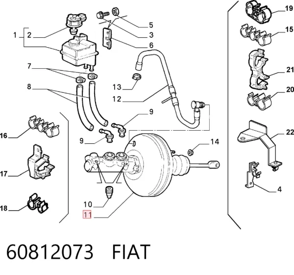 Główny cylinder hamulców 60812073 Fiat/Alfa/Lancia