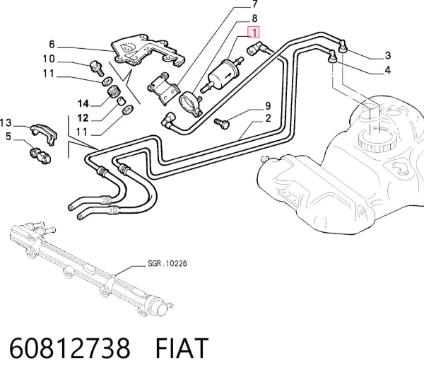 Filtr paliwa 60812738 Fiat/Alfa/Lancia