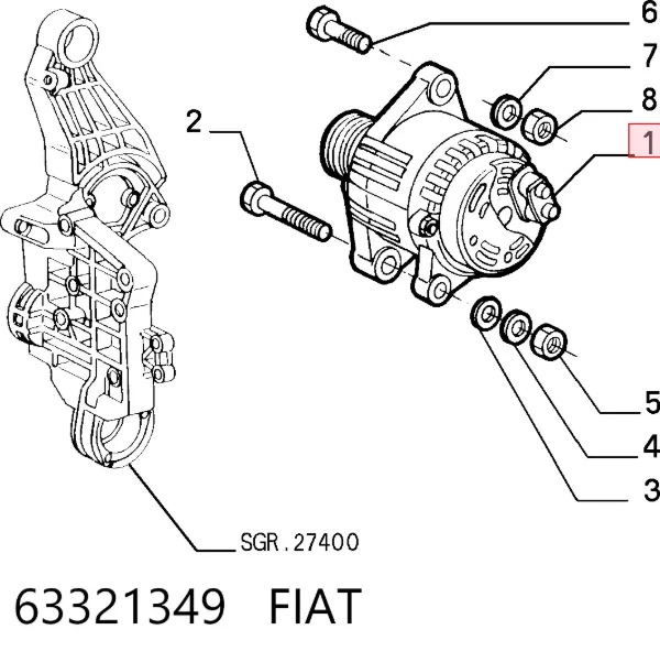 Alternator 63321349 Fiat/Alfa/Lancia