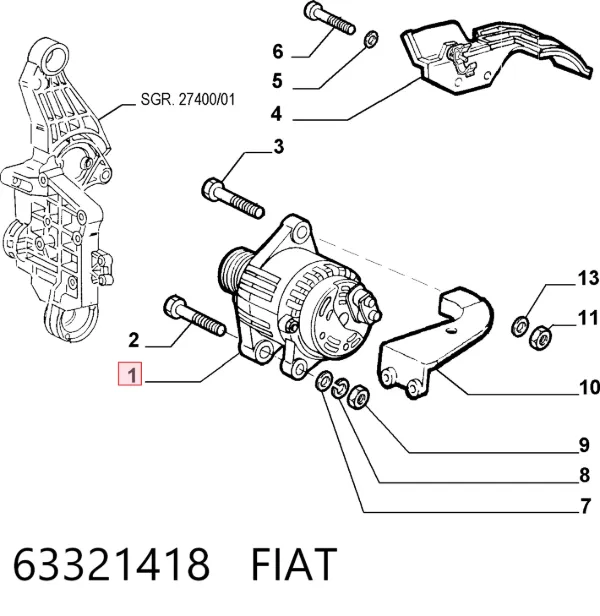 Alternator 63321418 Fiat/Alfa/Lancia