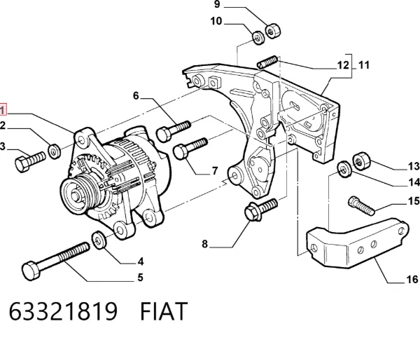 Alternator 63321819 Fiat/Alfa/Lancia