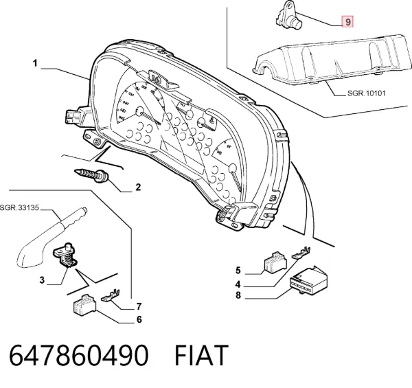Czujnik położenia wałka rozrządu 647860490 Fiat/Alfa/Lancia