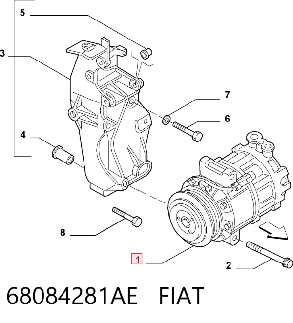 Sprężarka klimatyzacji 68084281AE Fiat/Alfa/Lancia