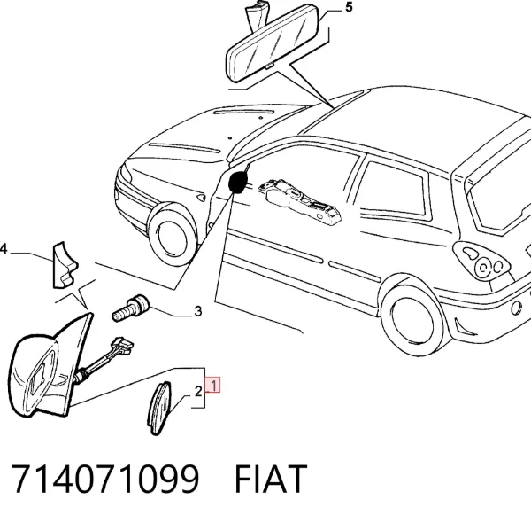 Lusterko wsteczne lewe Fiat Bravo I