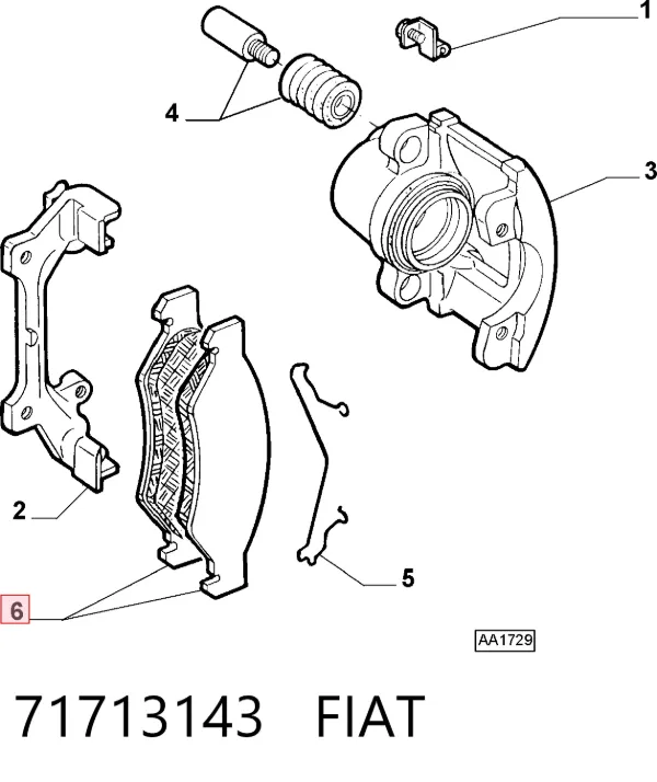 Klocki hamulcowe przednie tarczowe 71713143 Fiat/Alfa/Lancia