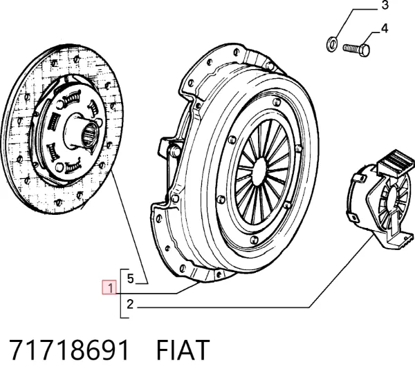 Zestaw sprzęgła (3 części) 71718691 Fiat/Alfa/Lancia