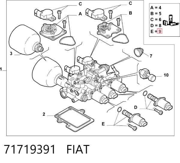 Solenoid automatycznej skrzyni biegów 71719391 Fiat/Alfa/Lancia