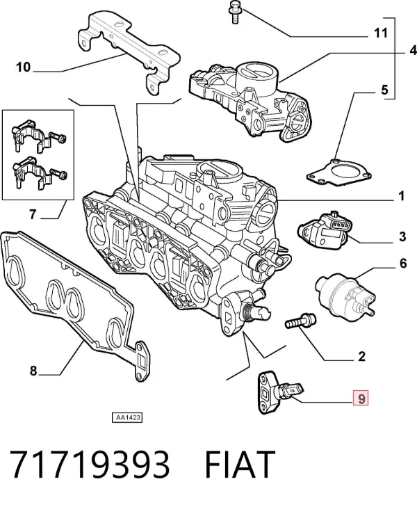 Czujnik temperatury płynu chłodzącego 71719393 Fiat/Alfa/Lancia
