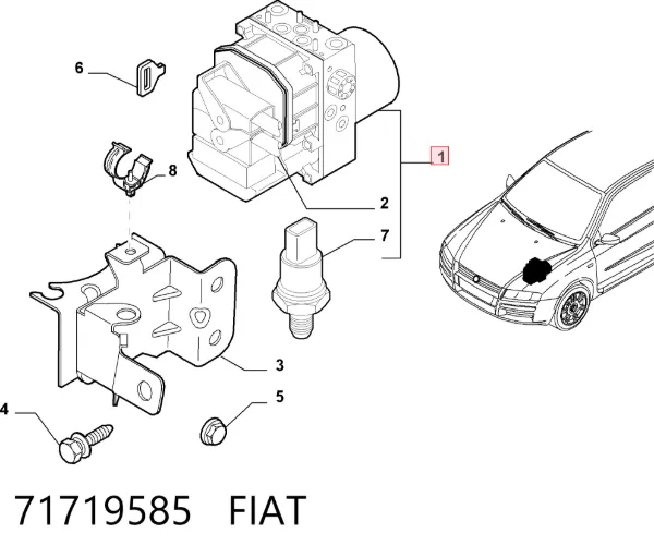 Sterownik ABS  hydrauliczny Fiat Stilo 192