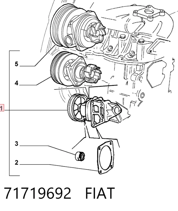 Pompa chłodząca wodna 71719692 Fiat/Alfa/Lancia