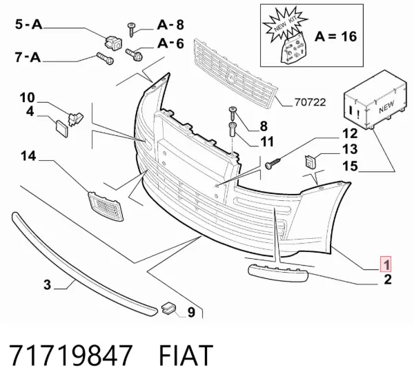 Zderzak przedni 71719847 Fiat/Alfa/Lancia