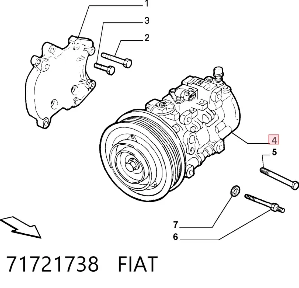 Sprężarka klimatyzacji 71721738 Fiat/Alfa/Lancia