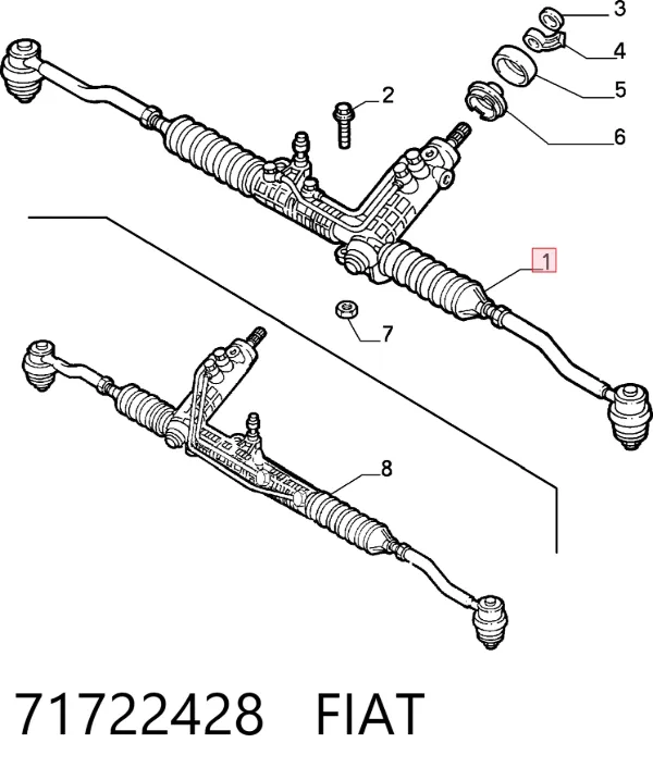 Listwa kierownicza (maglownica) 71722428 Fiat/Alfa/Lancia