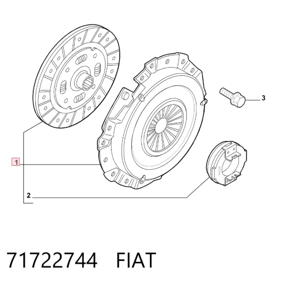 Zestaw sprzęgła (3 części) 71722744 Fiat/Alfa/Lancia