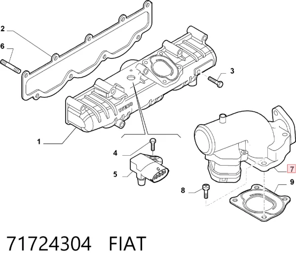 Przepustnica, komplet 71724304 Fiat/Alfa/Lancia