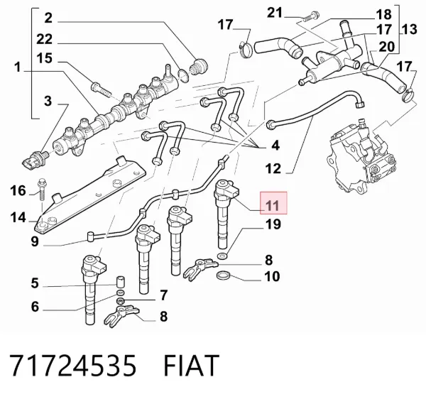 Wtryskiwacz paliwa 71724535 Fiat/Alfa/Lancia