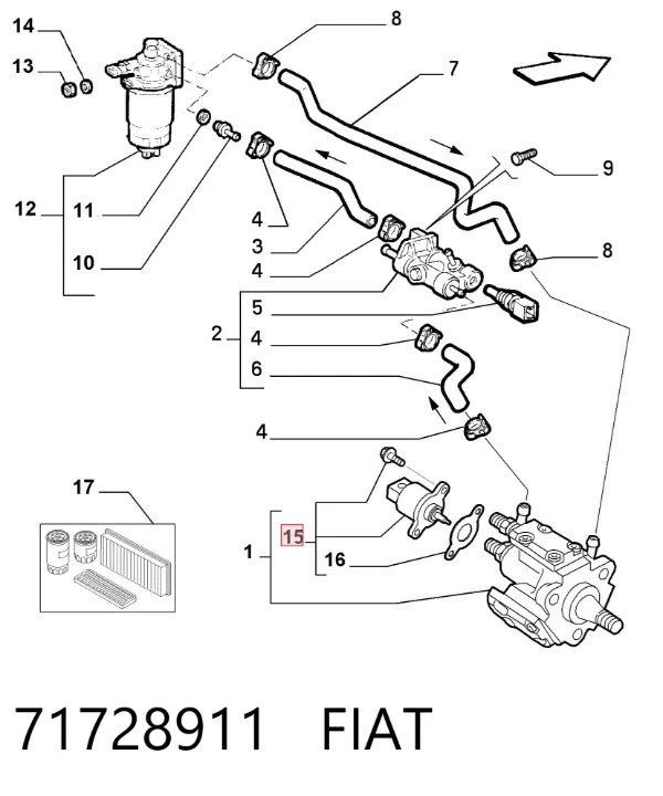 Zawór regulacji ciśnienia (zawór redukcyjny pompy wtryskowej) System Common-Rail Lancia Kappa 838A