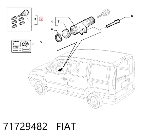 Zestaw wkładek zamków 71729482 Fiat/Alfa/Lancia