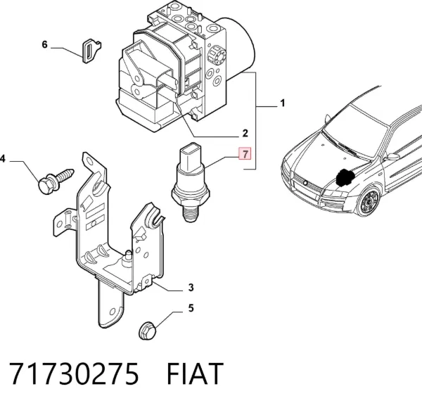 Czujnik ciśnienia płynu hamulcowego 71730275 Fiat/Alfa/Lancia