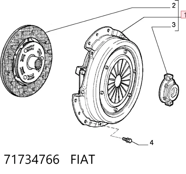 Zestaw sprzęgła (3 części) 71734766 Fiat/Alfa/Lancia
