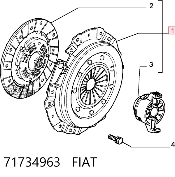 Zestaw sprzęgła (3 części) 71734963 Fiat/Alfa/Lancia