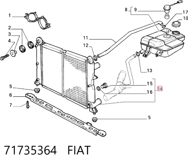 Chłodnica silnika 71735364 Fiat/Alfa/Lancia