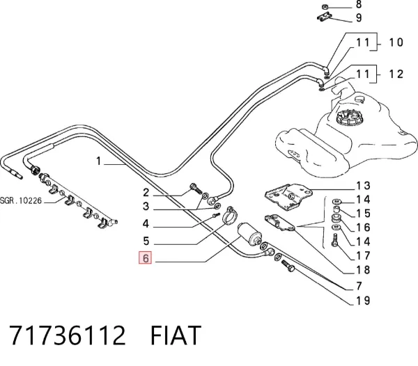 Filtr paliwa 71736112 Fiat/Alfa/Lancia