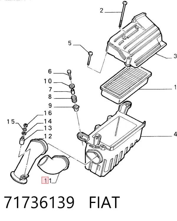 Filtr powietrza 71736139 Fiat/Alfa/Lancia