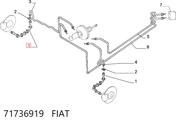 Przewód hamulcowy przedni 71736919 Fiat/Alfa/Lancia