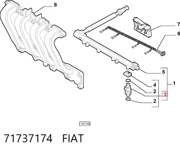Wtryskiwacz paliwa 71737174 Fiat/Alfa/Lancia
