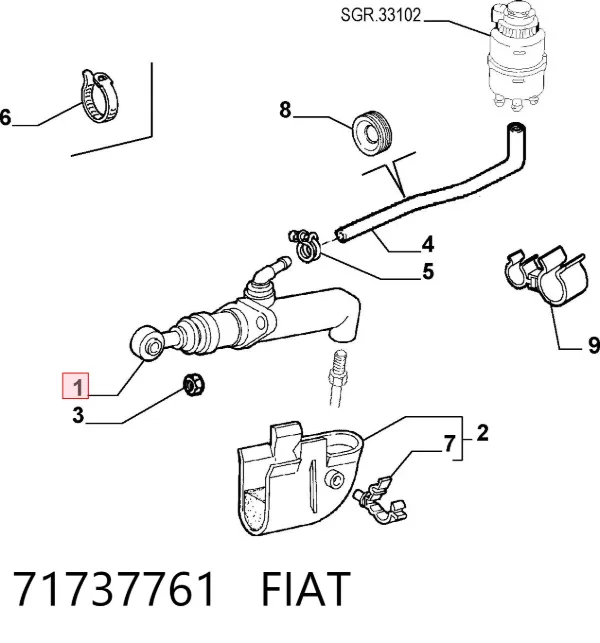 Cylinder sprzęgła główny 71737761 Fiat/Alfa/Lancia