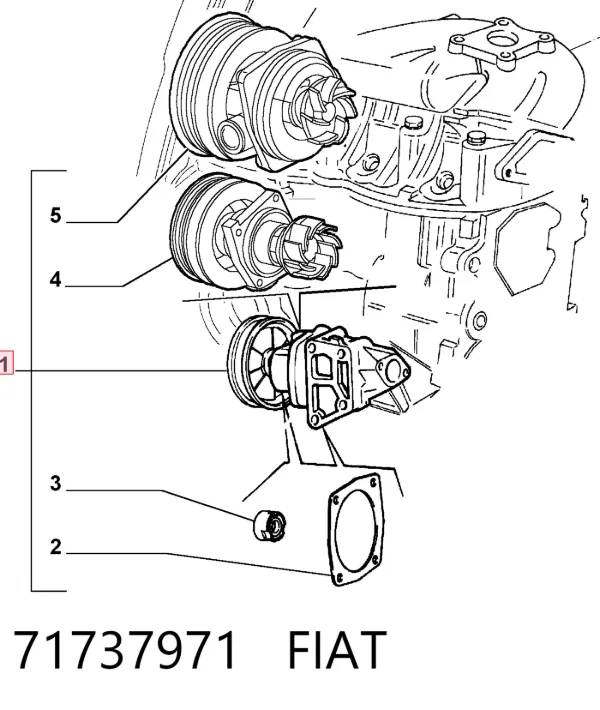 Pompa chłodząca wodna 71737971 Fiat/Alfa/Lancia