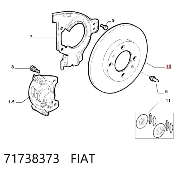 Tarcza hamulcowa przednia 71738373 Fiat/Alfa/Lancia