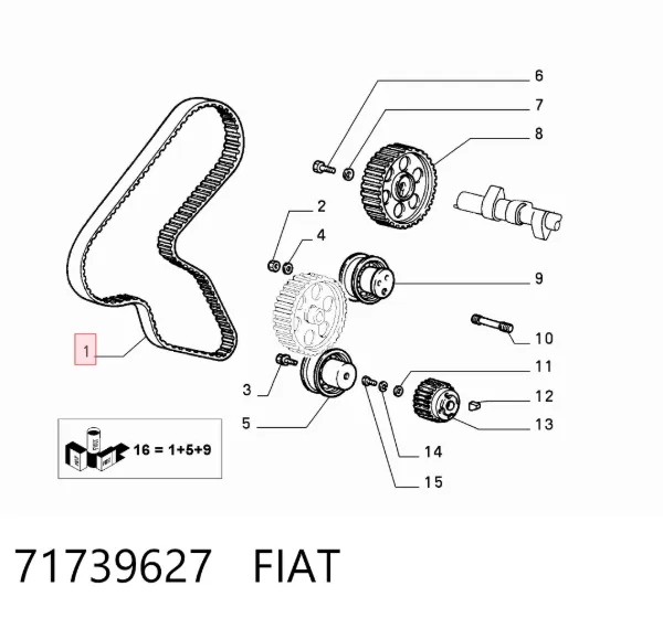 Pasek rozrządu 71739627 Fiat/Alfa/Lancia
