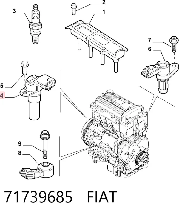 Czujnik położenia wału korbowego 71739685 Fiat/Alfa/Lancia