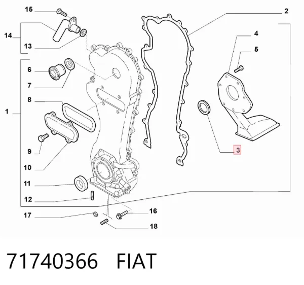Uszczelka smoka olejowego 71740366 Fiat/Alfa/Lancia