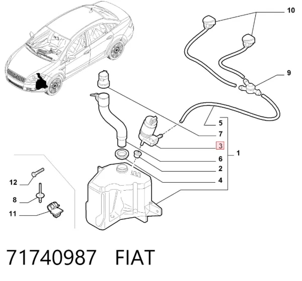 Pompka spryskiwacza szyby przedniej 71740987 Fiat/Alfa/Lancia