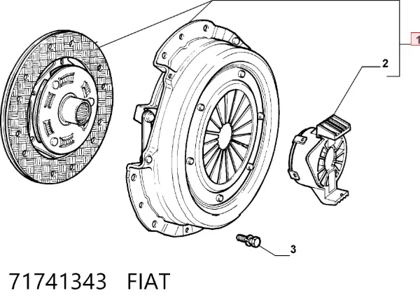 Zestaw sprzęgła (3 części) 71741343 Fiat/Alfa/Lancia