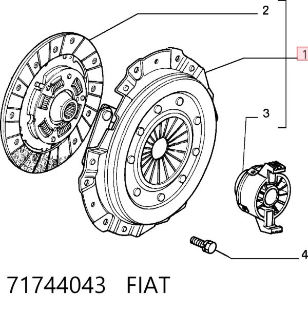 Zestaw sprzęgła (3 części) 71744043 Fiat/Alfa/Lancia