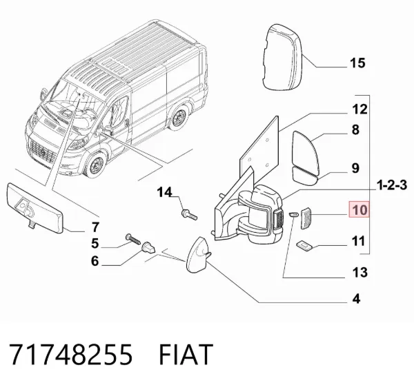 Kierunkowskaz lusterka prawy 71748255 Fiat/Alfa/Lancia