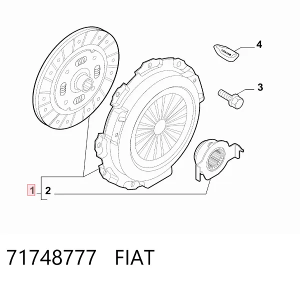 Zestaw sprzęgła (3 części) 71748777 Fiat/Alfa/Lancia