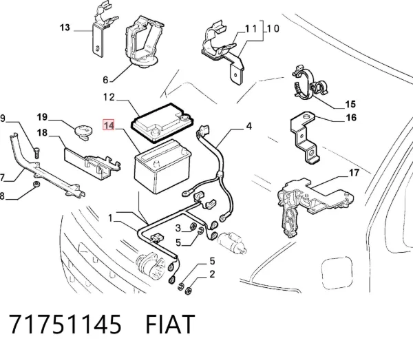 Bateria (akumulator) 71751145 Fiat/Alfa/Lancia